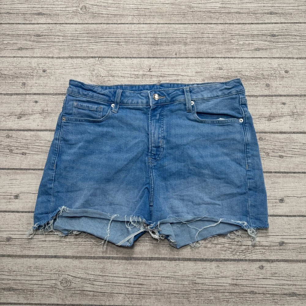 Old Navy Shorts Womens 14 Blue Denim High Rise O.G. Straight Cut Off Summer Chic